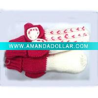 Wholesale Fashion ladies acrylic jacquard knitted glove