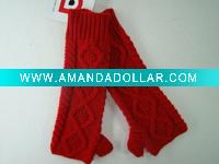 Wholesale Ladies red fashion jacquard long knit glove