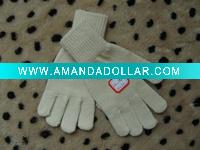 White 100%Acrylic Knitted Magic Gloves