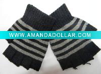 Wholesale Winter Fingerless Acrylic Gloves with stripped pattern