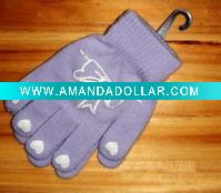Wholesale Knitted offset print acrylic bowknot glove