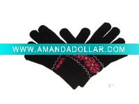 2011 The Newest Acrylic Black jacquard gloves