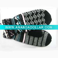 Wholesale Acrylic winter warm ladies jacquard glove
