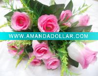 Wholesale Artificial flower/artificial plant--Hot sale silk rose--pink