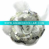 Wholesale Sequin Glitter White Rose Flowers