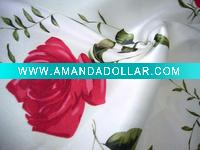 Wholesale Rose printed stretch polyester satin/sateen fabric for dress
