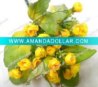 Wholesale Artificial flower/artificial plant--Bright yellow silk rose