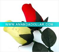 Long Stem Personalized Wood Rose