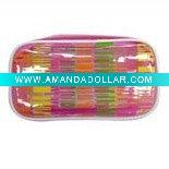 Pretty color PVC pencil box with zipper