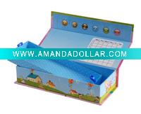 Magnetic pencil box with 2 layers storage