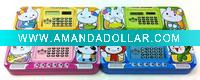 Wholesale Hot cartoon Promotional Pencil box with caculator