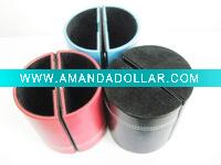 leather pencil box,leather pen pot,pencil vase