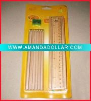 wooden box pencil set
