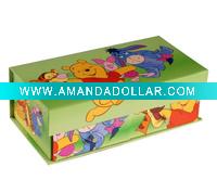Cartoon pencil case with 2 layers for stationary storage