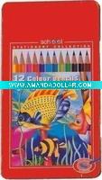 Wholesale 12pcs wooden colour pencils in metal box