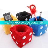 Stuffed Pen box,Plush dice(XY201068)