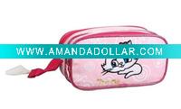 Wholesale 2011#01039Hot sale! Newest style trendy school bag pencil box lovely pencil case sunny girl bag sweet girls prink color bag