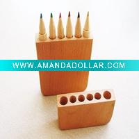 6pcs colour pencil in wooden box