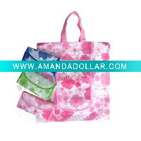 flower foldable non woven shopping bag