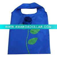 rose flower reusable shopping bag folding nylon bag
