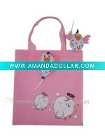 Wholesale fashion foldable nylon shopping handbag