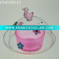 Wholesale spring glass candle holder with cover