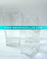 Wholesale cheap clear square glass candle holder