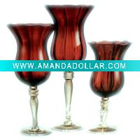 Wholesale Red glass candle holder