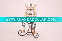 Wholesale blackiron stand and glass candle holder