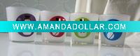 Wholesale colored glass candle holder with decal