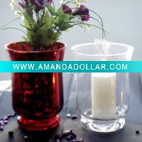 Wholesale Silvering glass candle holder, wind light, hurricane lantern