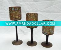 glassware colored glass candle holder
