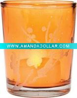 Glass candle holder