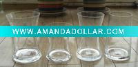 Clear glass round diabolic vases