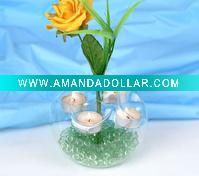 Wholesale Lamp blown glass vase with 4 embeded tealight candle holders