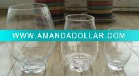 Clear glass round vases