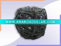 Wholesale Glass Candle Holder in Willow Basket