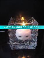 Wholesale hot sale square glass candle holder in 2011 new design