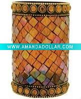 Mosaic glass candle holder
