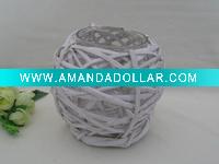 White Willow Candle Holder