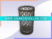 Cylinder Glass Vase/ Willow Basket