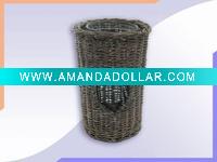 Cylinder Glass Vase/ Willow Basket