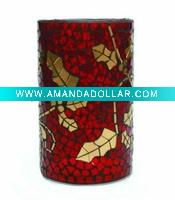 Mosaic glass candle holder