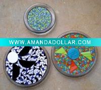 Mosaic glass candle holder