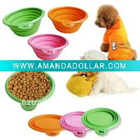 Wholesale collapsible silicone pet bowl