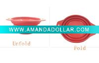 Foldable silicone pet bowl