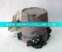 polyresin rabbit bird feeder