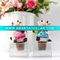 Wholesale cork wine bottle stopper/polyresin cow design