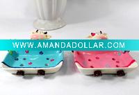 Wholesale Polyresin soap dish / Lovely cow design