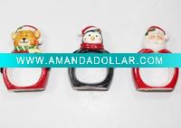 Wholesale Ceramic Christmas Napkin Ring Set 3